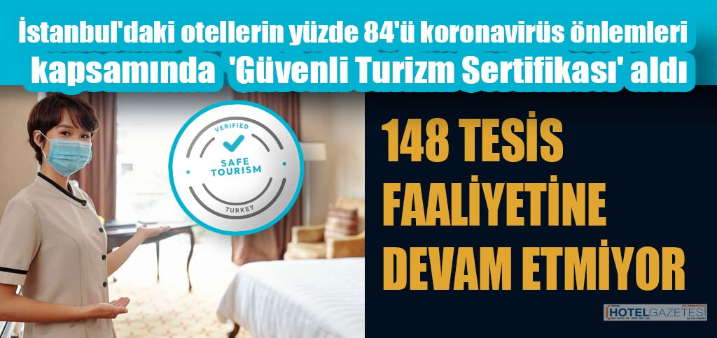 İstanbul'daki otellerin yüzde 84'ü 'Güvenli Turizm Sertifikası' aldı