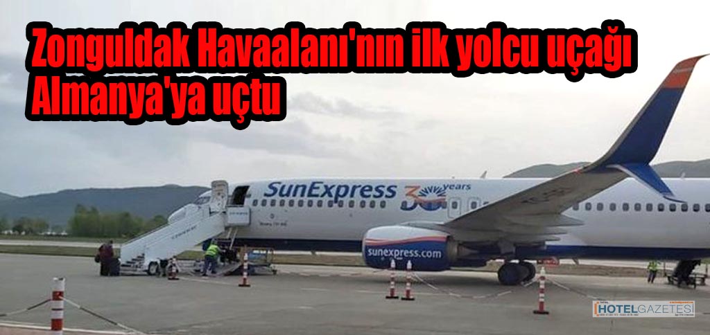 Zonguldak Havaalanı'nın ilk yolcu uçağı Almanya'ya uçtu