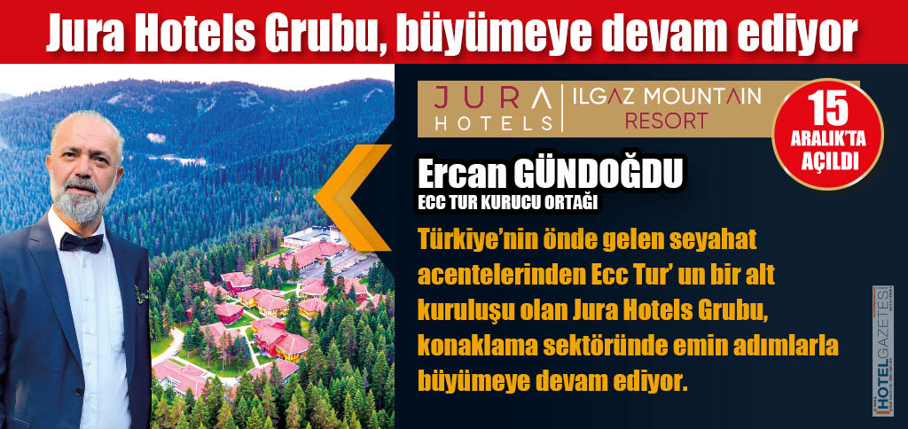 Türkiye’nin önde gelen seyahat acentelerinden Ecc Tur’ un bir alt kuruluşu olan Jura Hotels Grubu, konaklama sektöründe emin adımlarla büyümeye devam ediyor.